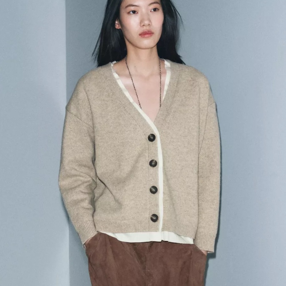 Zara ⚠️Last Chance Combined Wool Blend Jacket Cardigan M/L NWT Marl 2142/202/081
